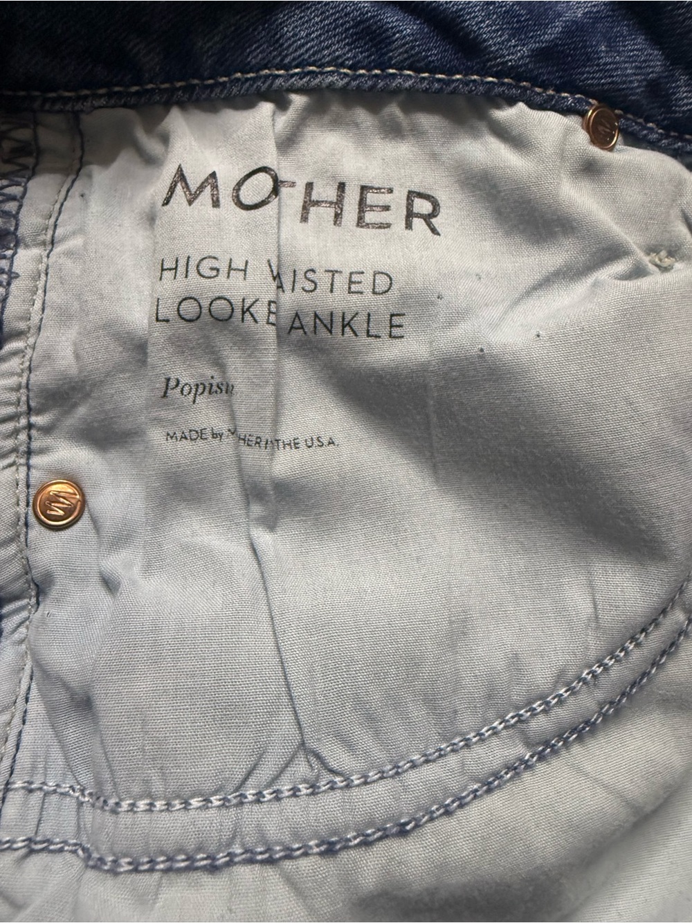 ✨ MOTHER High Waisted Looker Ankle Jeans | Popism Wash | Like New - Picture 8 of 8